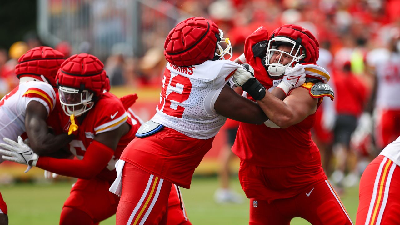 Kansas City Chiefs cornerback Trent McDuffie catches a ball during NFL  football training camp Friday, Aug. 4, 2023, in St. Joseph, Mo. (AP  Photo/Charlie Riedel Stock Photo - Alamy