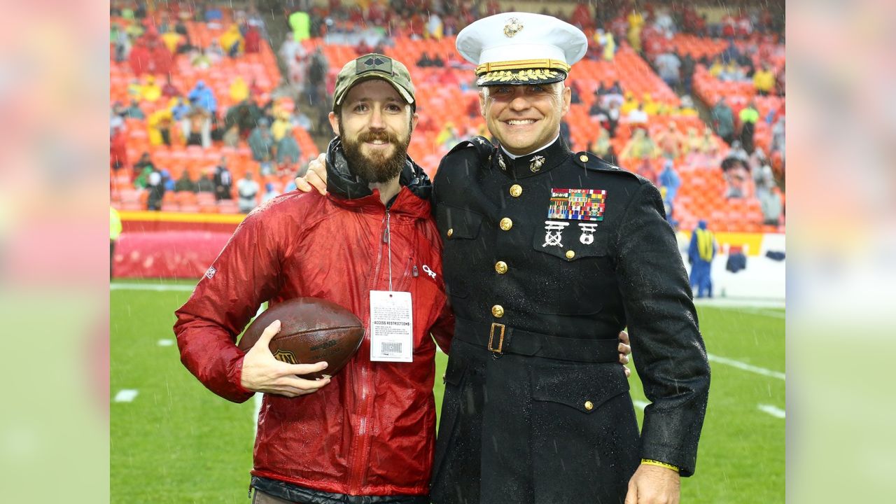 Luke  Military members participate Salute to Service game at