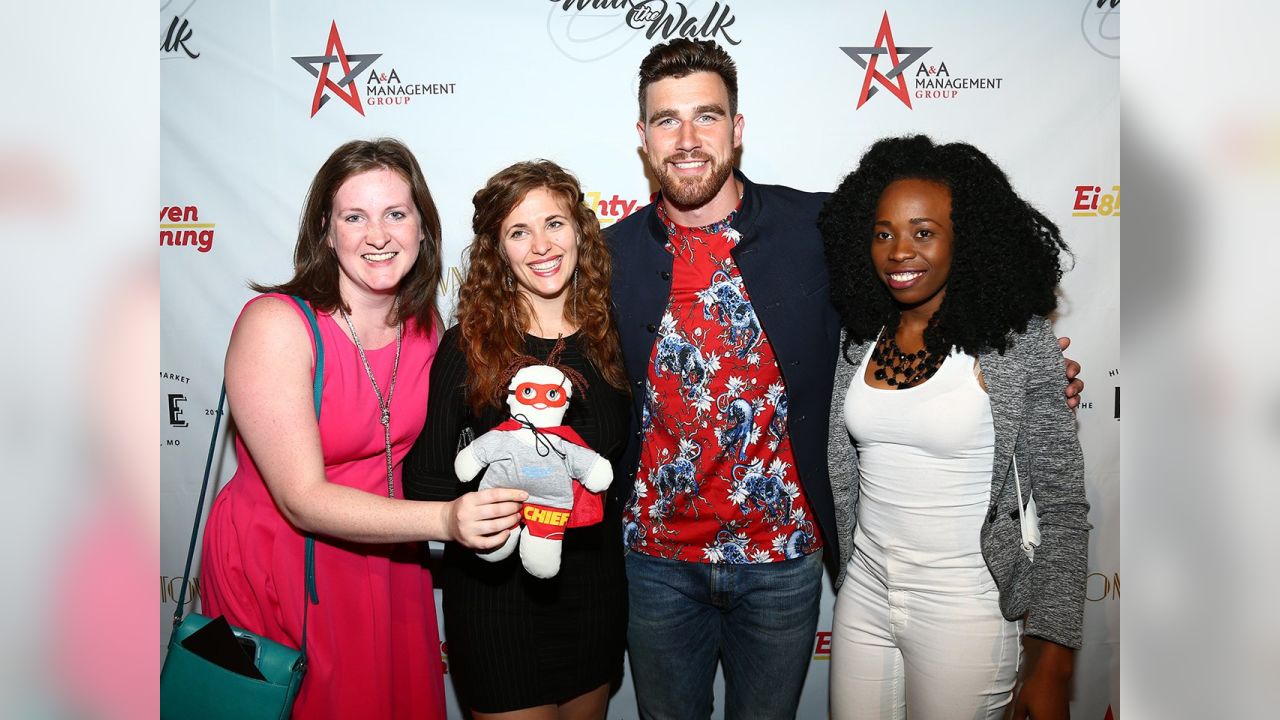 Travis Kelce and girls at Walk the Walk event