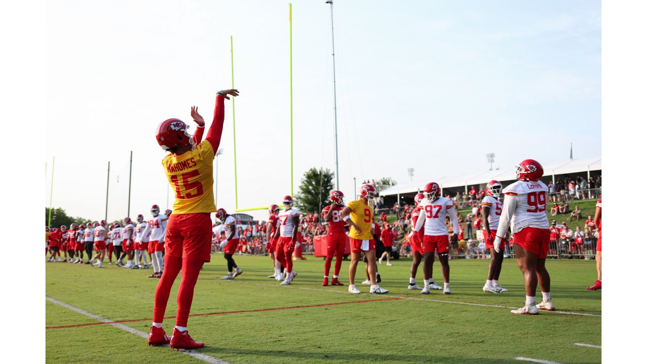 Kansas City Chiefs defensive tackle Chris Williams participates in a drill  during NFL football training camp Saturday, July 29, 2023, in St. Joseph,  Mo. (AP Photo/Charlie Riedel Stock Photo - Alamy