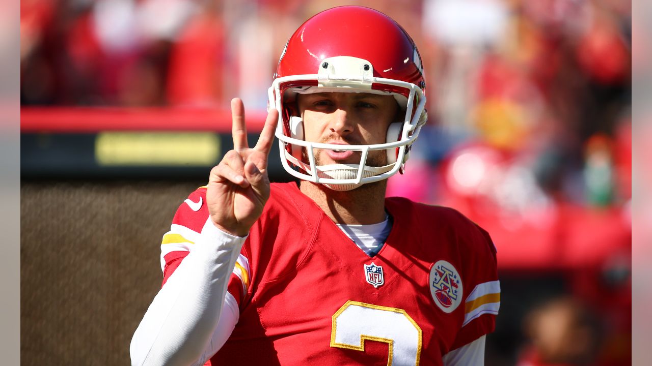 Kansas City Chiefs punter Dustin Colquitt wears a Salute to Service military  appreciation logo on his helmet before an NFL football game against the  Tennessee Titans Sunday, Nov. 10, 2019, in Nashville