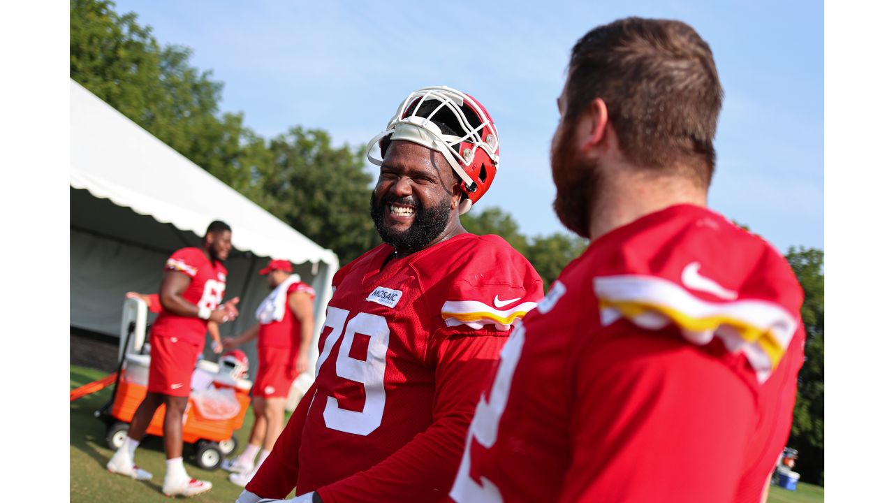 Kansas City Chiefs defensive tackle Chris Williams participates in a drill  during NFL football training camp Saturday, July 29, 2023, in St. Joseph,  Mo. (AP Photo/Charlie Riedel Stock Photo - Alamy