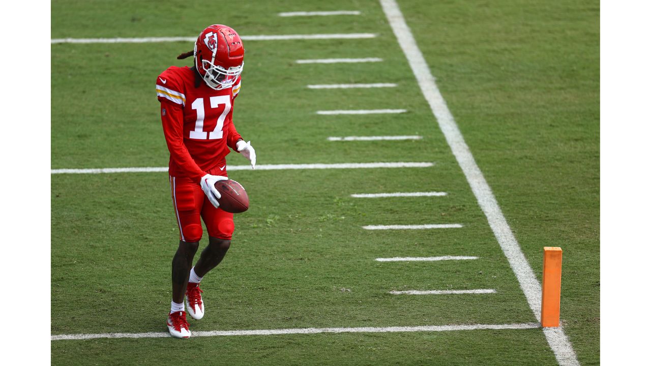 Kansas City Chiefs running back Jerrion Ealy runs the ball during NFL  football training camp Saturday, July 29, 2023, in St. Joseph, Mo. (AP  Photo/Charlie Riedel Stock Photo - Alamy