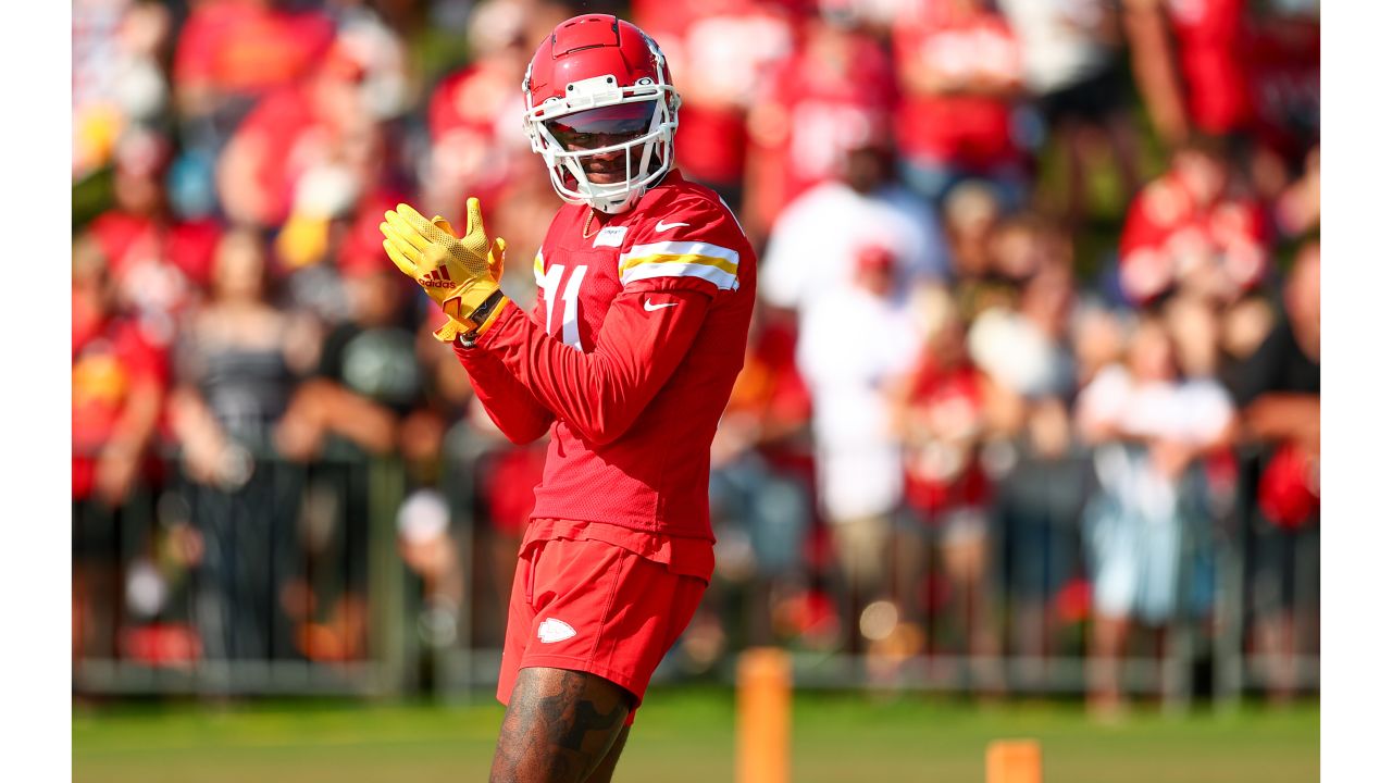 Kansas City Chiefs wide receiver Jerrion Ealy arrives at NFL football  training camp Friday, July 28, 2023, in St. Joseph, Mo. (AP Photo/Charlie  Riedel Stock Photo - Alamy