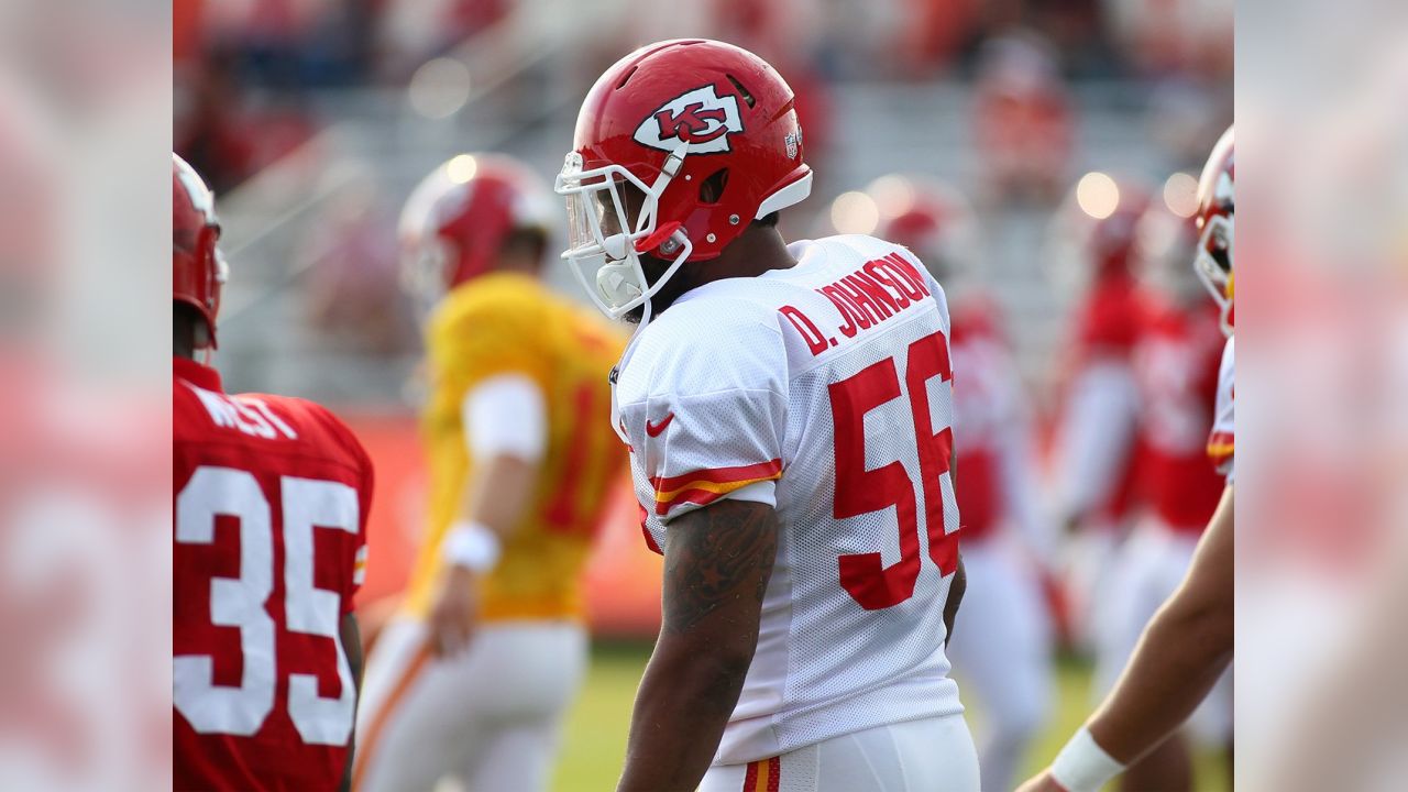 December 13, 2015: Kansas City Chiefs inside linebacker Derrick Johnson  (56) during the NFL game between the San Diego Chargers and the Kansas City  Chiefs at Arrowhead Stadium in Kansas City, MO