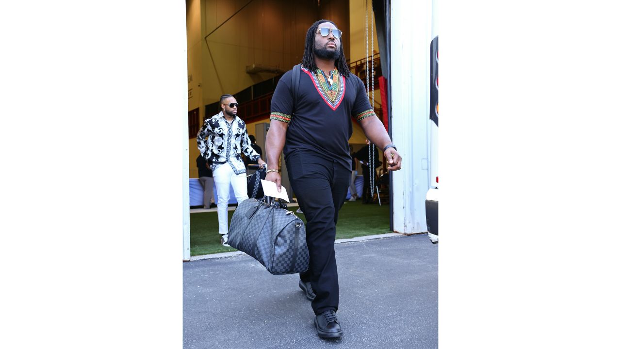 Kansas City Chiefs' Trey Smith runs before an NFL football game against the  Indianapolis Colts, Sunday, Sept. 25, 2022, in Indianapolis. (AP  Photo/Michael Conroy Stock Photo - Alamy