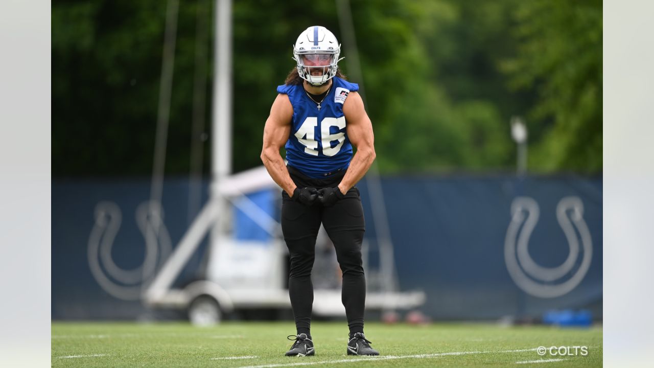 Indianapolis Colts quarterbacks, from left, Matt Ryan, Nick Foles, Sam  Ehlinger and Jack Coan drop back to throw during practice at the NFL team's  football training camp in Westfield, Ind., Thursday, July