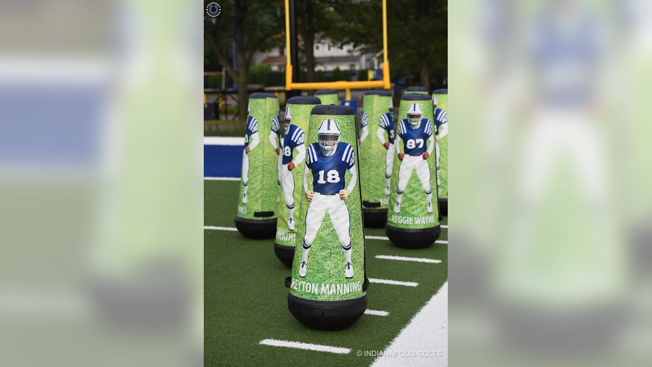 Colts legends Peyton Manning & Reggie Wayne await the announcement