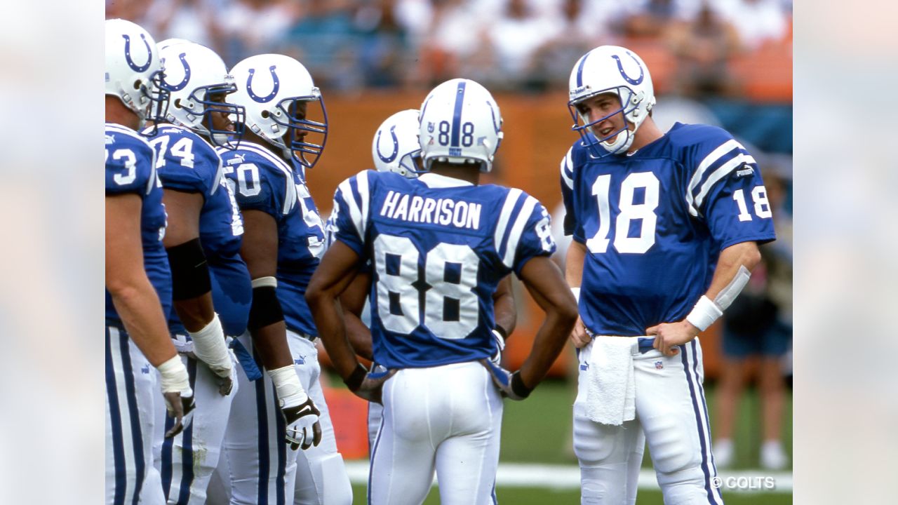 Indianapolis Colts' quarterback Peyton Manning signals a play to