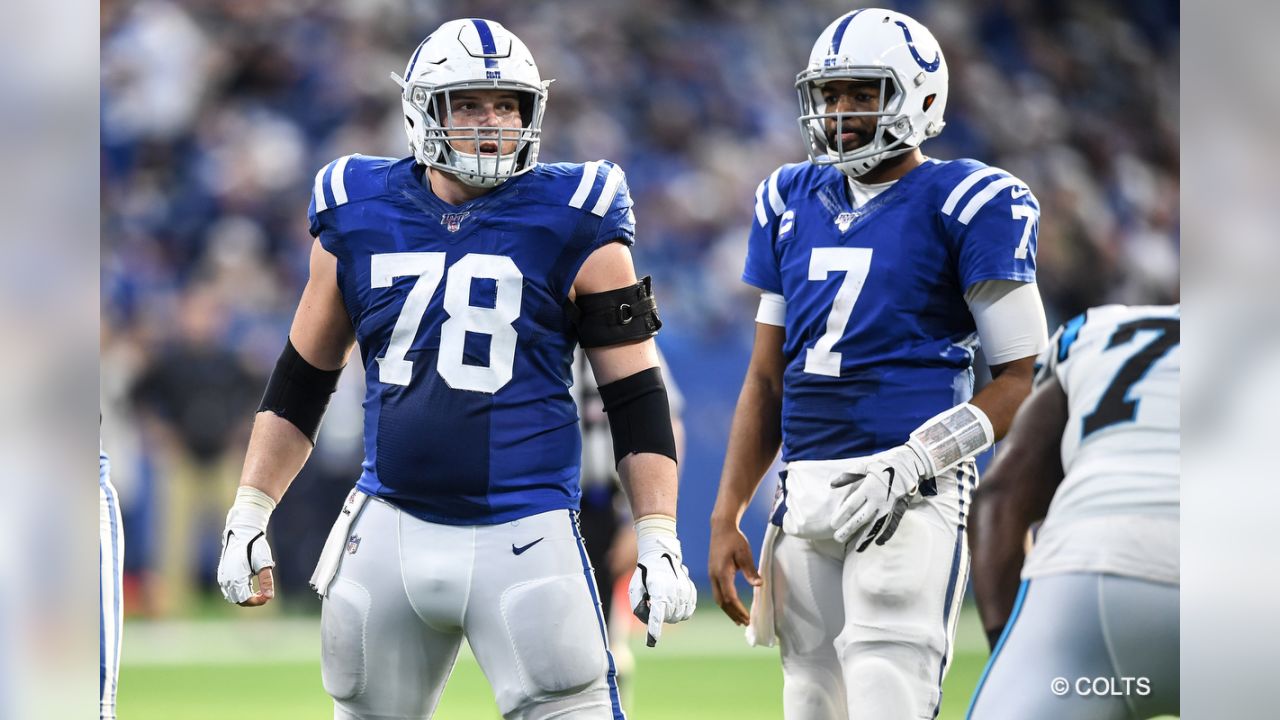 Indianapolis Colts center Ryan Kelly (78) runs to a drill with