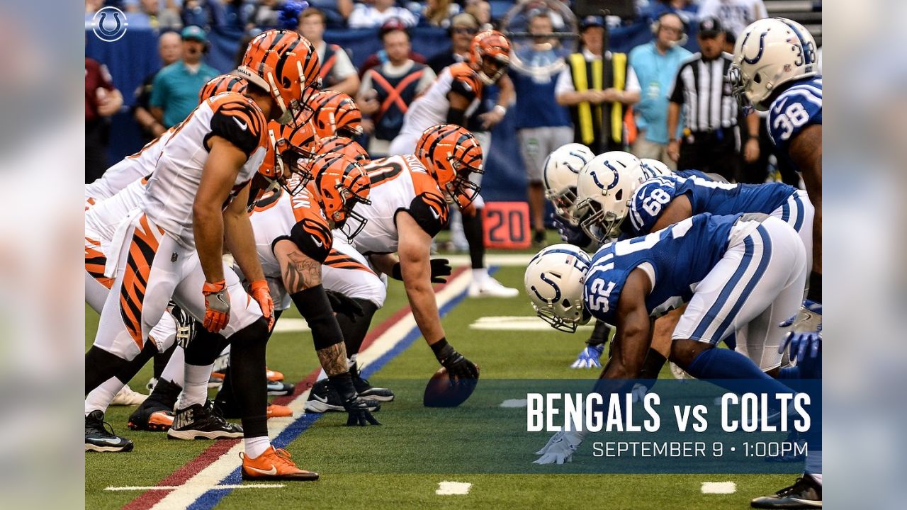 September 09, 2018: Indianapolis Colts wide receiver T.Y. Hilton (13)  during NFL football game action between the Cincinnati Bengals and the  Indianapolis Colts at Lucas Oil Stadium in Indianapolis, Indiana.  Cincinnati defeated