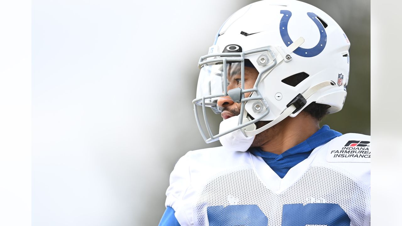 Indianapolis Colts defensive back Rodney Thomas II (25) looks to the  sidelines during an NFL football game against the Jacksonville Jaguars,  Sunday, Oct. 16, 2022, in Indianapolis. (AP Photo/Zach Bolinger Stock Photo  - Alamy