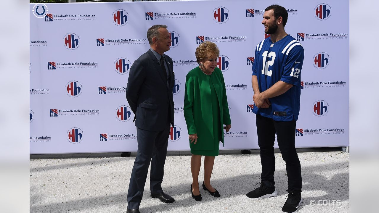 Andrew Luck, Tom Hanks and Elizabeth Dole meet military families