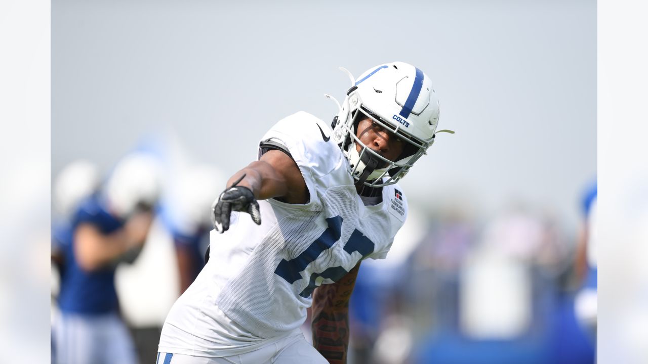 Indianapolis Colts wide receiver De'Michael Harris (12) in action