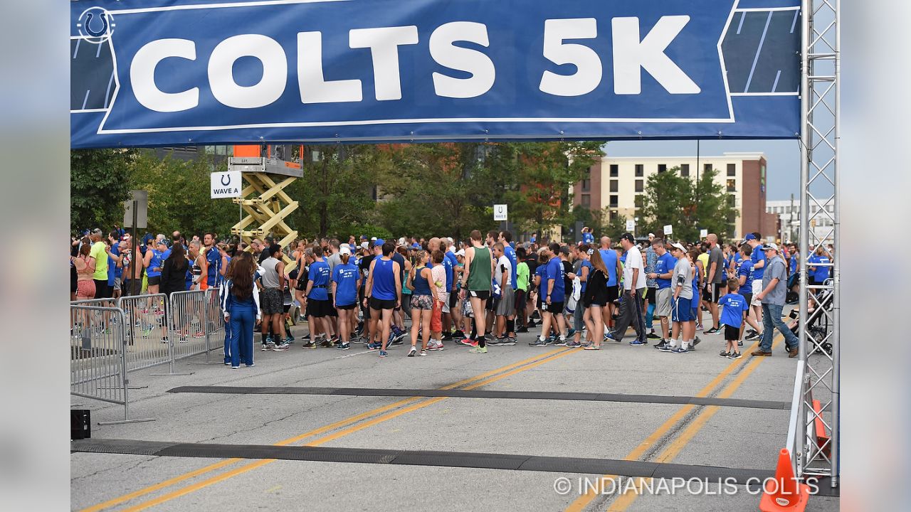 Downtown Indy - Grab your running horseshoes - the ninth annual Indianapolis  Colts 5K Run/Walk, presented by Indiana University Health and sponsored in  part by CBS4 and White Claw, is trotting to