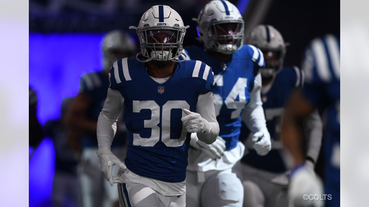 Indianapolis Colts safety George Odum (30) sets up for a play during the  second half of an NFL football game against the Jacksonville Jaguars  Sunday, Dec. 29, 2019, in Jacksonville, Fla. (AP