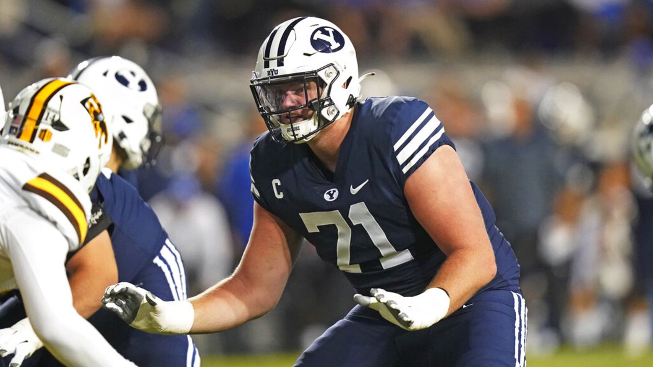 Indianapolis Colts tackle Blake Freeland (73) in action during the