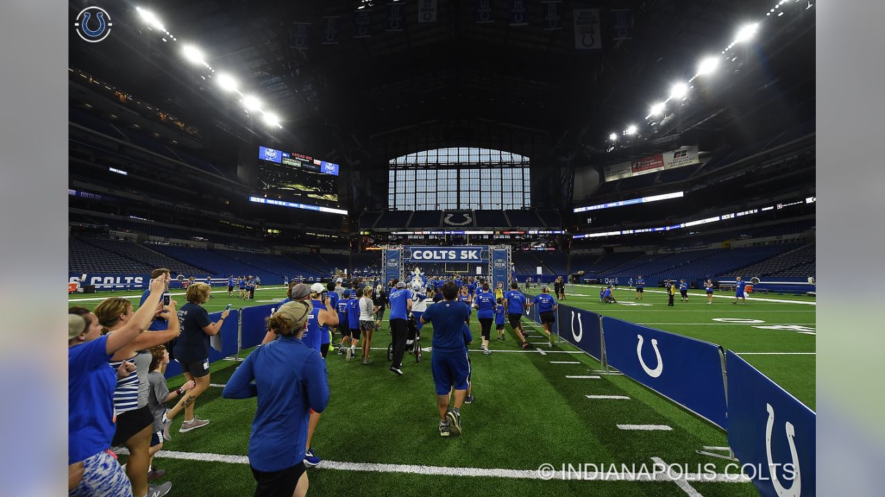 Downtown Indy - Grab your running horseshoes - the ninth annual Indianapolis  Colts 5K Run/Walk, presented by Indiana University Health and sponsored in  part by CBS4 and White Claw, is trotting to