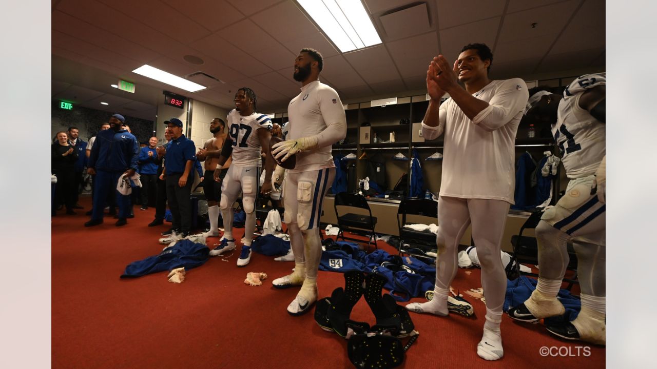 Postgame locker room celebration