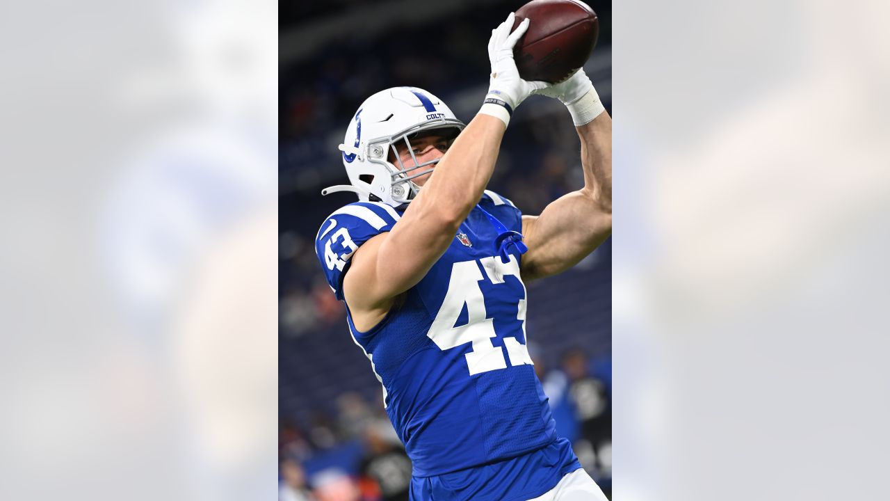 January 08, 2023: Indianapolis Colts safety Rodney McLeod (26) celebrates  touchdown with his teammates and fans during NFL game against the Houston  Texans in Indianapolis, Indiana. John Mersits/CSM/Sipa USA.(Credit Image: ©  John