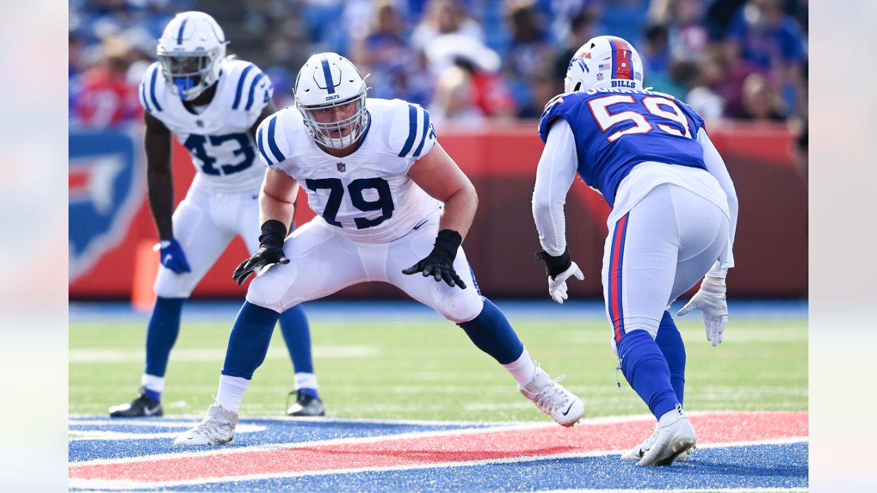 Indianapolis Colts offensive tackle Bernhard Raimann runs to the sideline  during the first half of an NFL football game against the Houston Texans  Sunday, Sept. 11, 2022, in Houston. (AP Photo/David J.