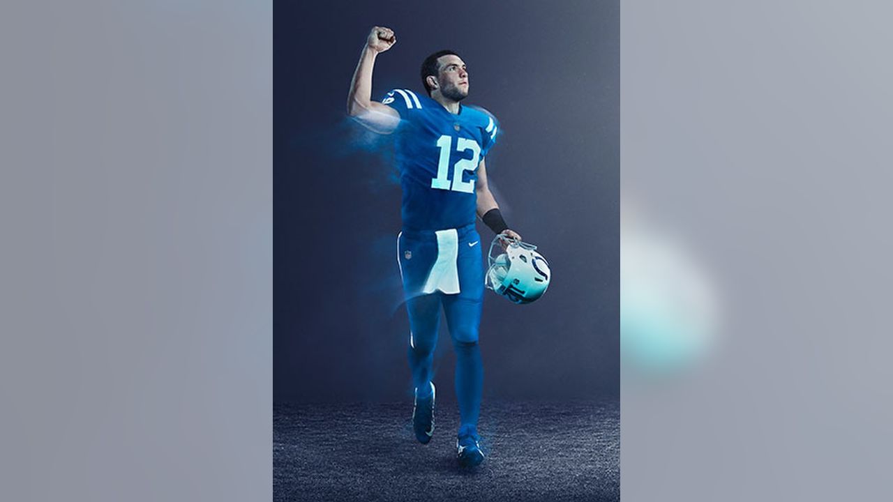 See different Indianapolis Colts uniforms throughout the years