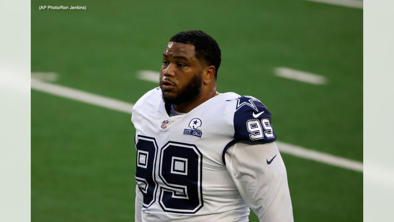 Dallas Cowboys nose tackle Antwaun Woods (99) during the first half of an  NFL football game against the New York Giants in Arlington, Texas, Sunday,  Sept. 16, 2018. (AP Photo/Ron Jenkins Stock