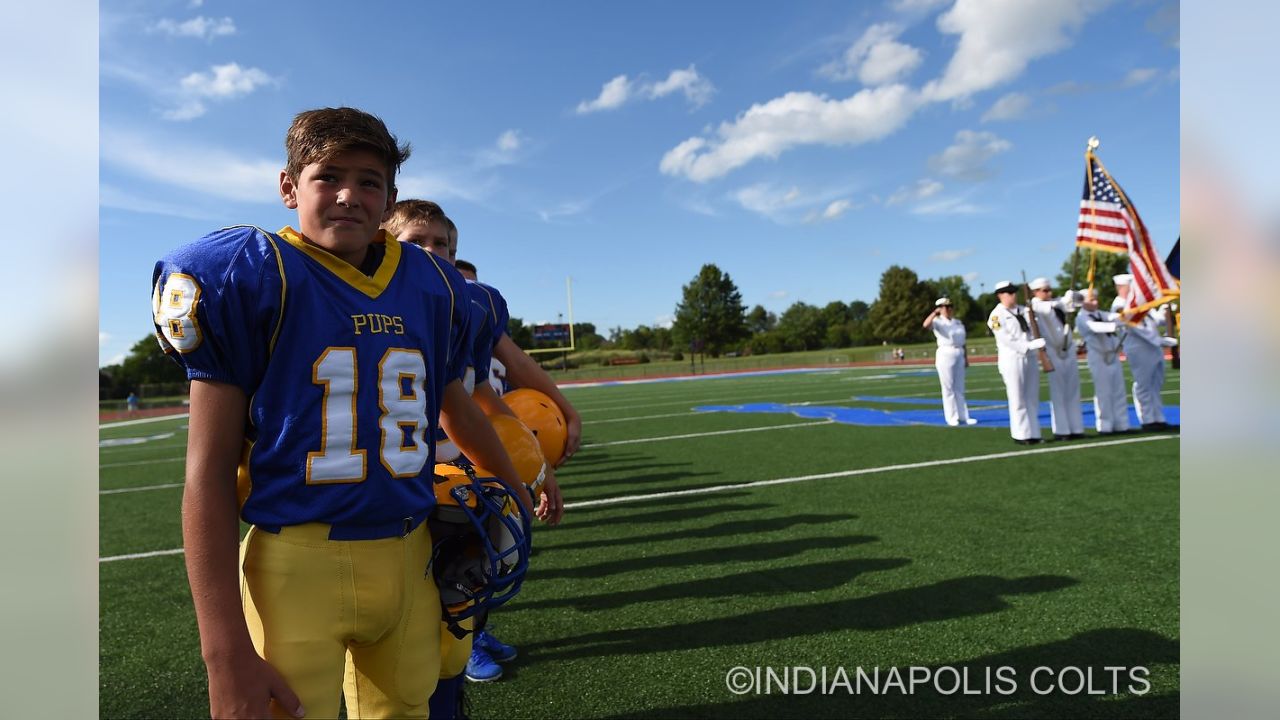 Mascots vs. pee-wees at Carmel High School