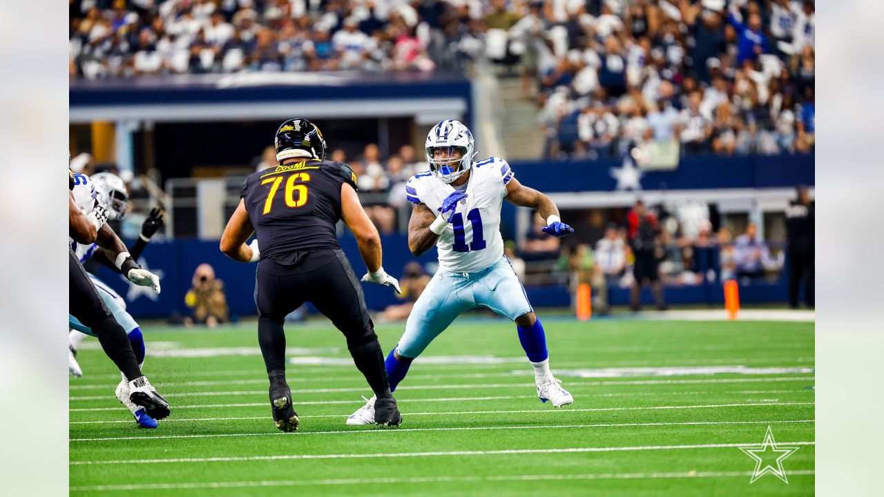 Dallas Cowboys safety Markquese Bell (41) in action during an NFL football  game against the Washington Commanders, Sunday, Oct. 2, 2022, in Arlington.  (AP Photo/Tyler Kaufman Stock Photo - Alamy