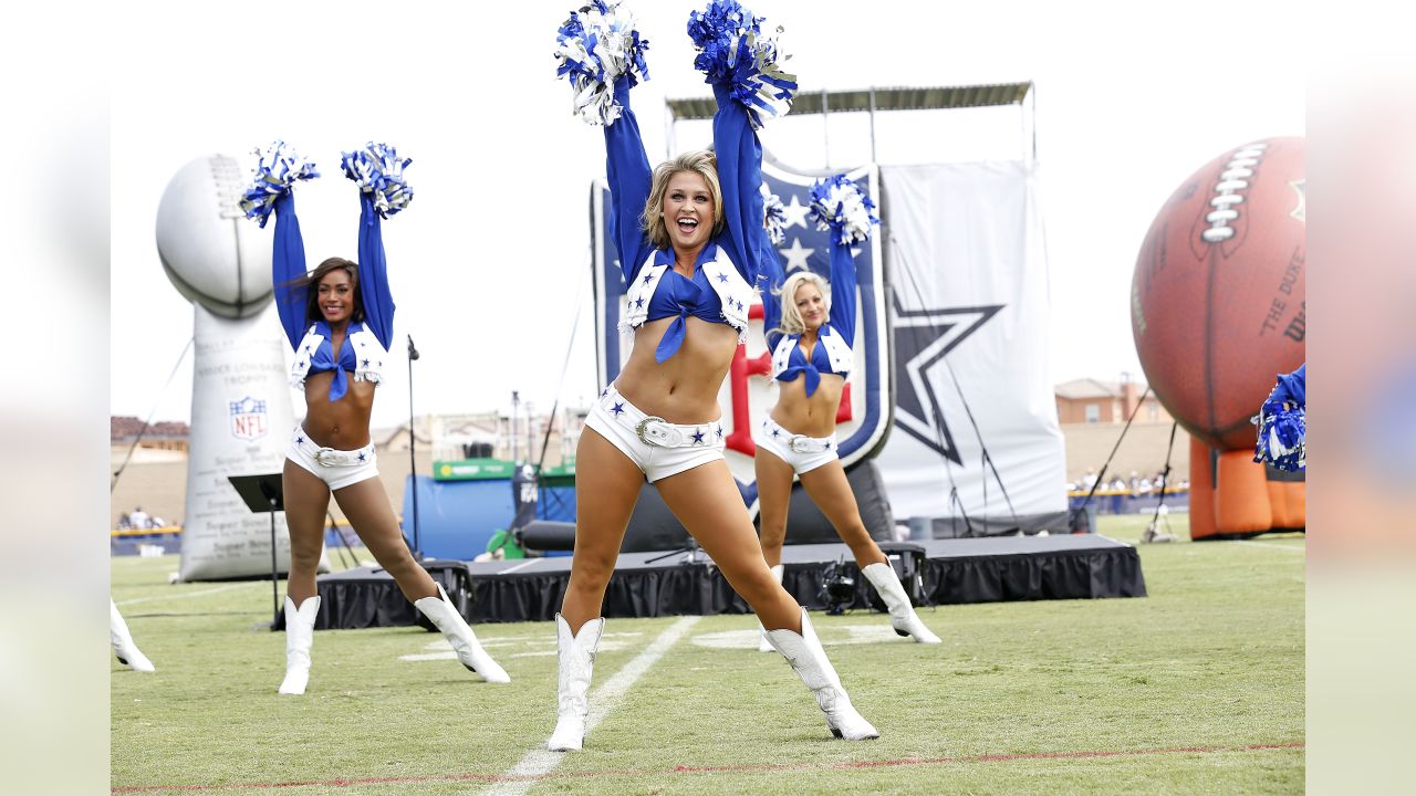 Photos: Kick back and celebrate! Dallas Cowboys Cheerleaders perform at  training camp opening ceremonies