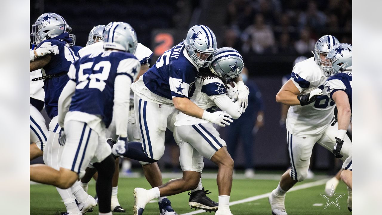 Dallas Cowboys offensive tackle T.J. Bass (66) looks to block during NFL  football practice at the team's training facility in Frisco, Texas,  Thursday, May. 25, 2023. (AP Photo/Michael Ainsworth Stock Photo - Alamy