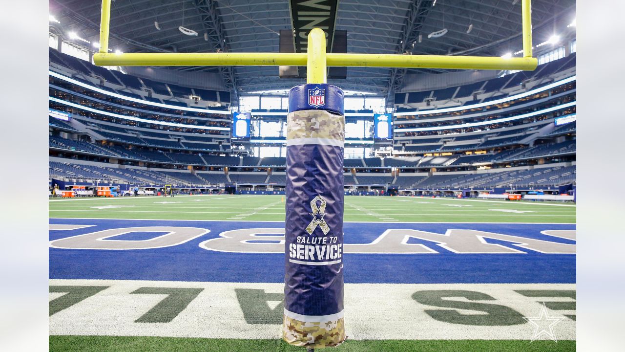 Salute to Service on the field at AT&T Stadium prior to an NFL