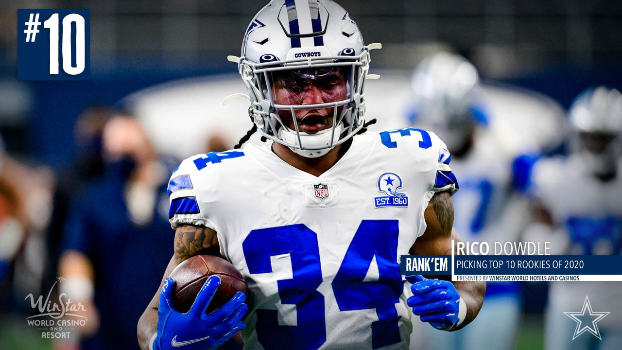 Dallas Cowboys running back Rico Dowdle during warm-ups before the