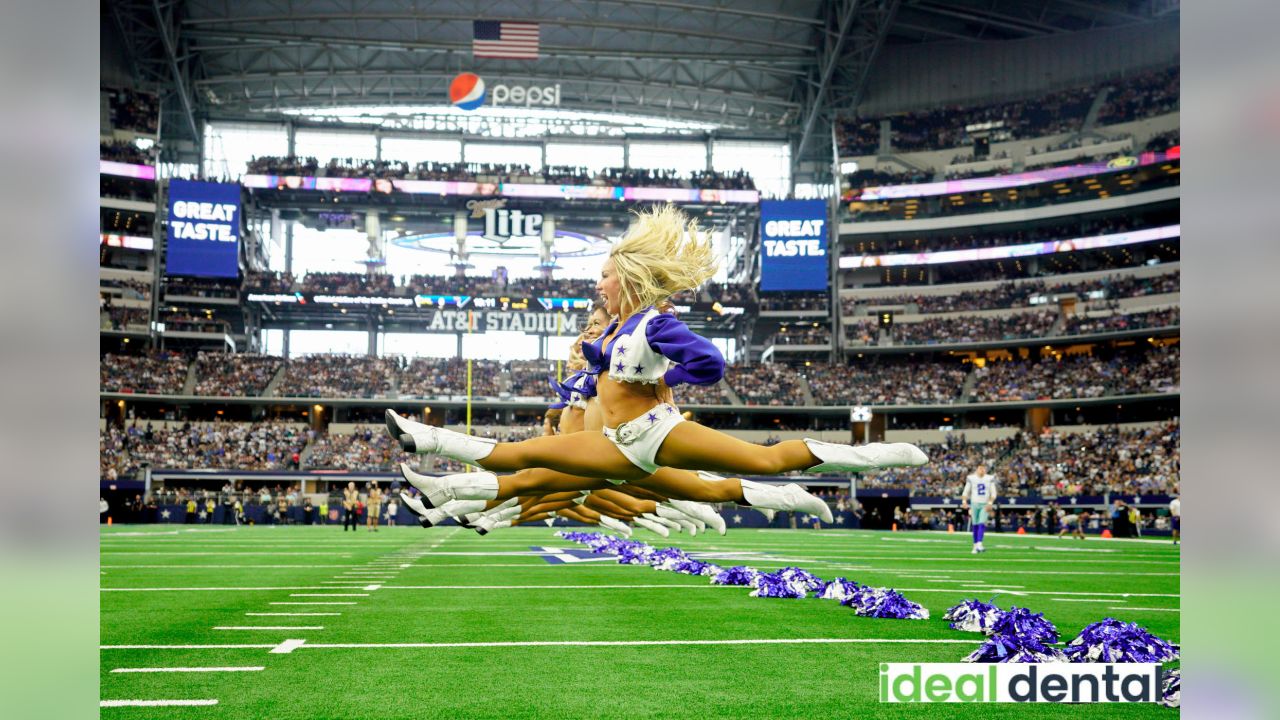 Jan 4, 2015; Arlington, TX, USA; Dallas Cowboys cheerleaders perform prior  to the game against the Detroit Lions in the NFC Wild Card Playoff Game at  AT&T Stadium. Mandatory Credit: Kevin Jairaj-U …