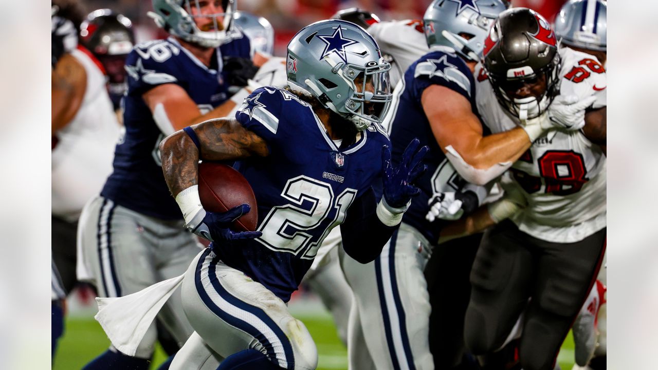 IRVINE, CALIFORNIA - 24 JUNE2021: Football helmets of the Dallas Cowboys vs  Tampa Bay Buccaneers, the Thurdsay Night Football, Week One opponents in  the NFL 2021 Season Stock Photo