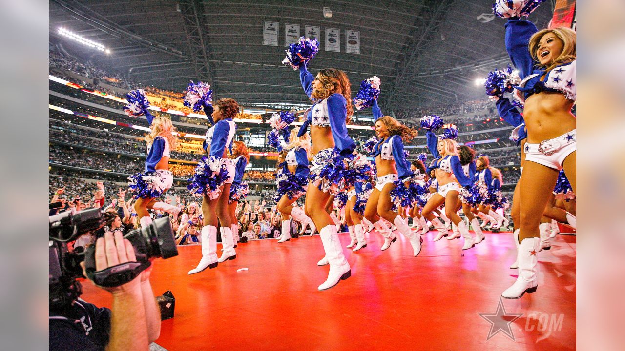 Arlington, United States. 24th Dec, 2022. The Dallas Cowboys Cheerleaders  perform their annual Christmas half-time show during their NFL game at AT&T  Stadium in Arlington, Texas on Saturday, December 24, 2022. The