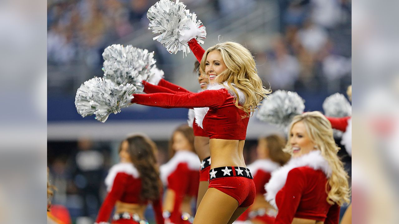 Dallas Cowboys Cheerleaders in Santa outfits: Packers/Cowboys game on  12/15/13 