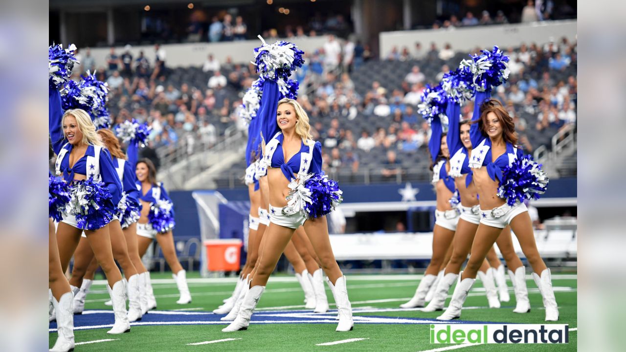 Jan 4, 2015; Arlington, TX, USA; Dallas Cowboys cheerleaders perform prior  to the game against the Detroit Lions in the NFC Wild Card Playoff Game at  AT&T Stadium. Mandatory Credit: Kevin Jairaj-U …