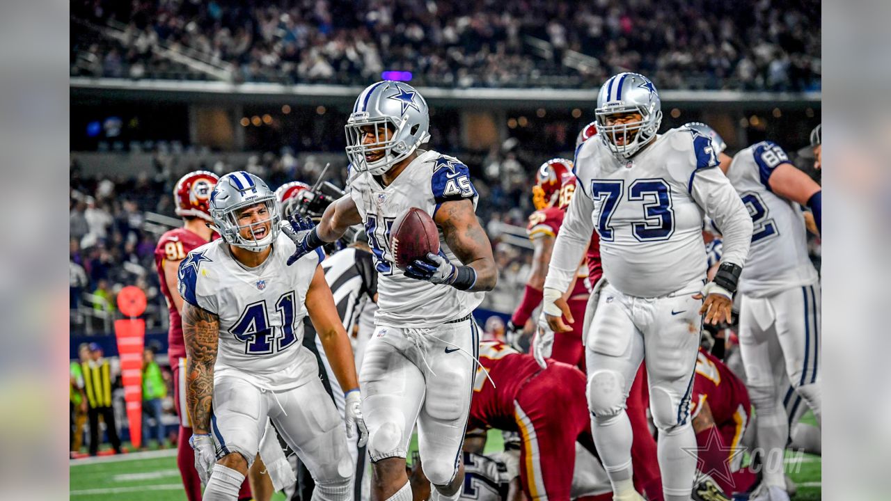 November 19, 2017: Dallas Cowboys running back Rod Smith #45 before an NFL  football game between the Philadelphia Eagles and the Dallas Cowboys at  AT&T Stadium in Arlington, TX Philadelphia defeated Dallas