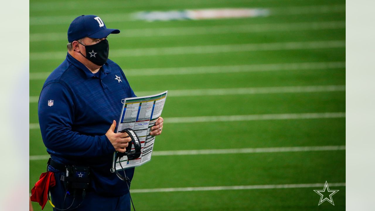 The Dallas Cowboys play the Atlanta Falcons during the first half