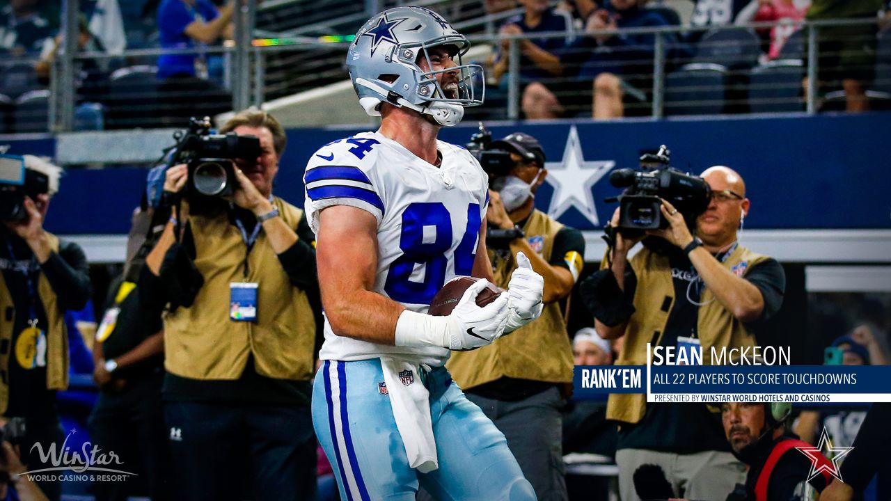 Dallas Cowboys tight end Sean McKeon (84) scores a touchdown with