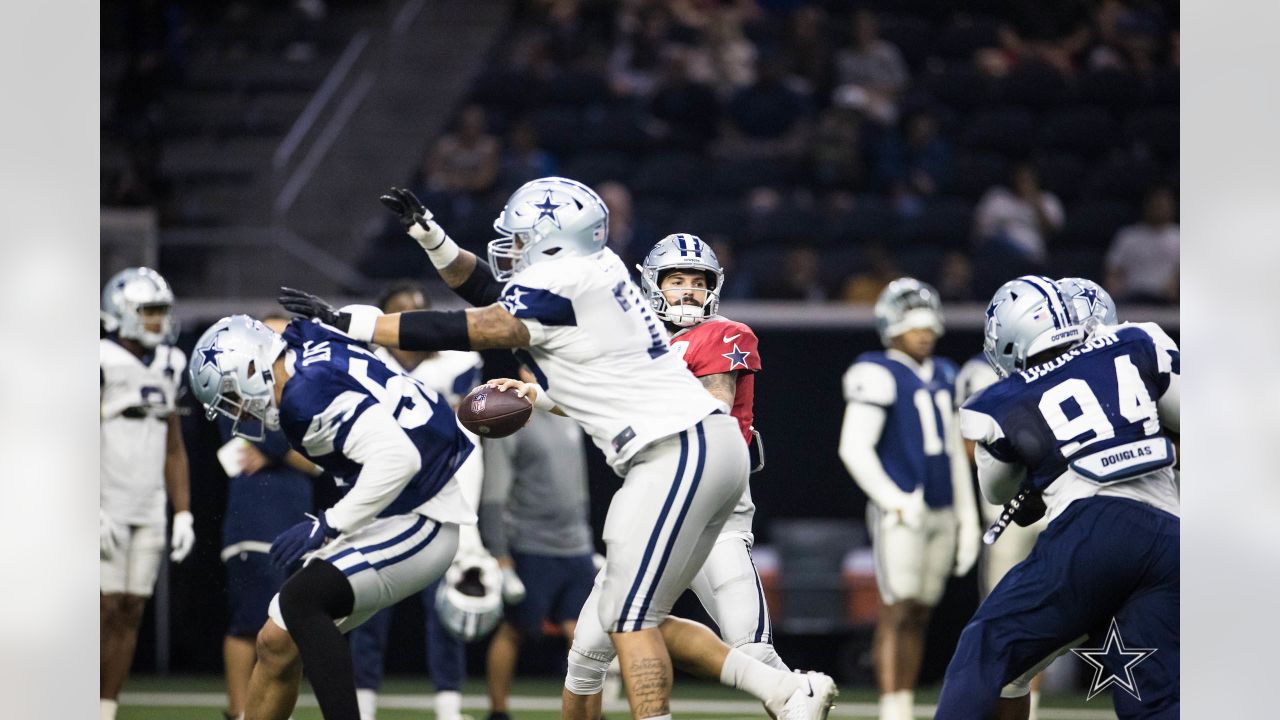 Dallas Cowboys offensive tackle T.J. Bass (66) looks to block during NFL  football practice at the team's training facility in Frisco, Texas,  Thursday, May. 25, 2023. (AP Photo/Michael Ainsworth Stock Photo - Alamy