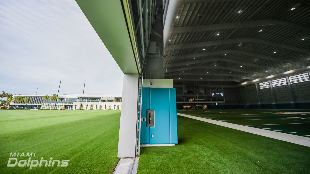 The Miami Dolphins Locker Room in the Baptist Health training complex!