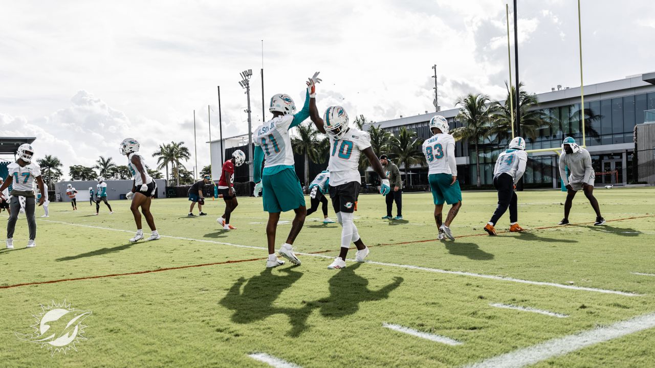 Miami Dolphins cornerback Kader Kohou (4) does drills during practice at  the NFL football team's training facility, Thursday, July 27, 2023, in  Miami Gardens, Fla. (AP Photo/Lynne Sladky Stock Photo - Alamy