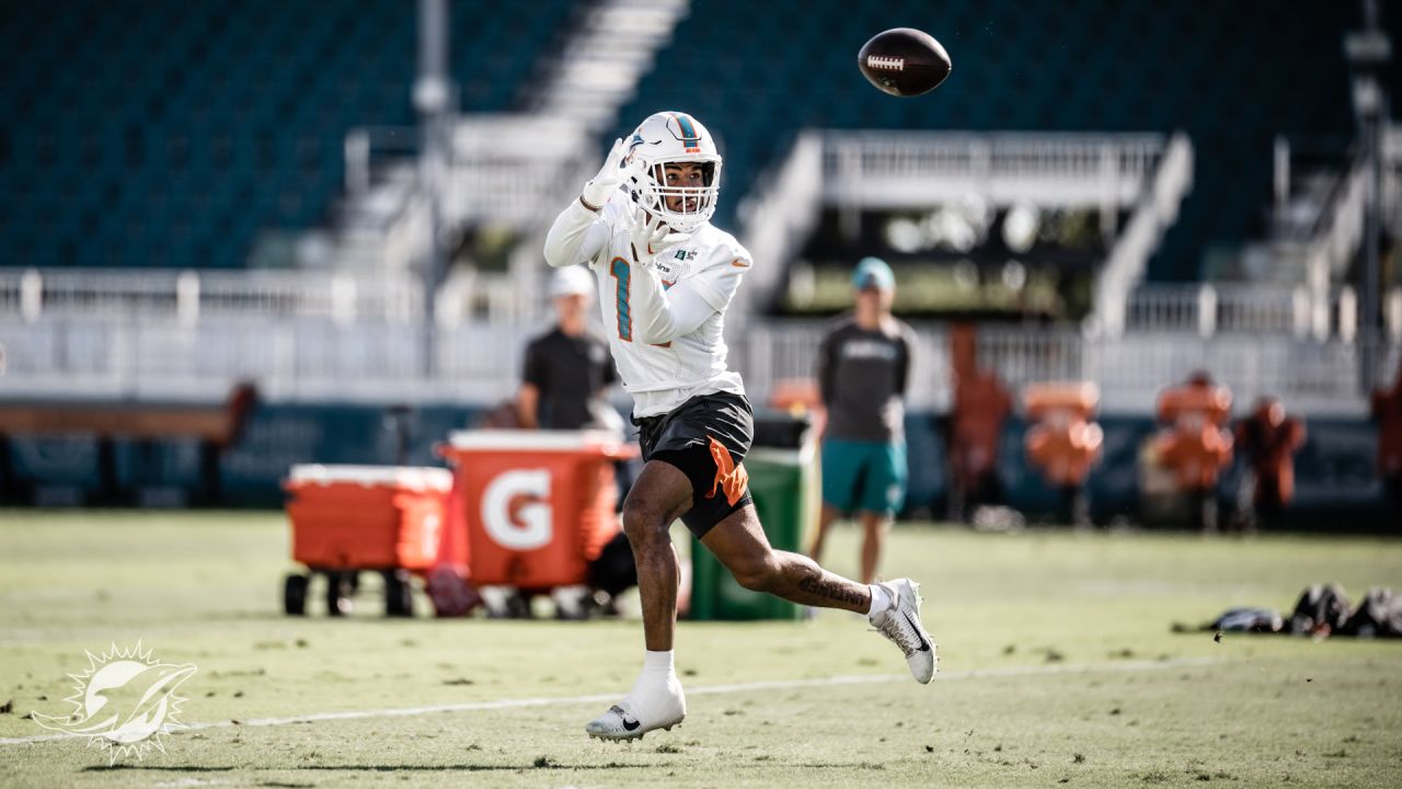 Miami Dolphins defensive tackle Christian Wilkins (94) laughs on