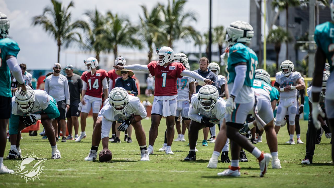 Miami Dolphins wide receiver River Cracraft (85) runs a drill