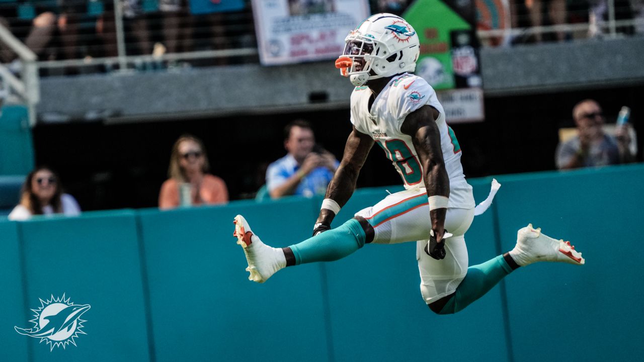 Miami Dolphins cornerback Kader Kohou (4) warms up before an NFL football  game against the New England Patriots, Sunday, Sept. 17, 2023, in  Foxborough, Mass. (AP Photo/Steven Senne Stock Photo - Alamy