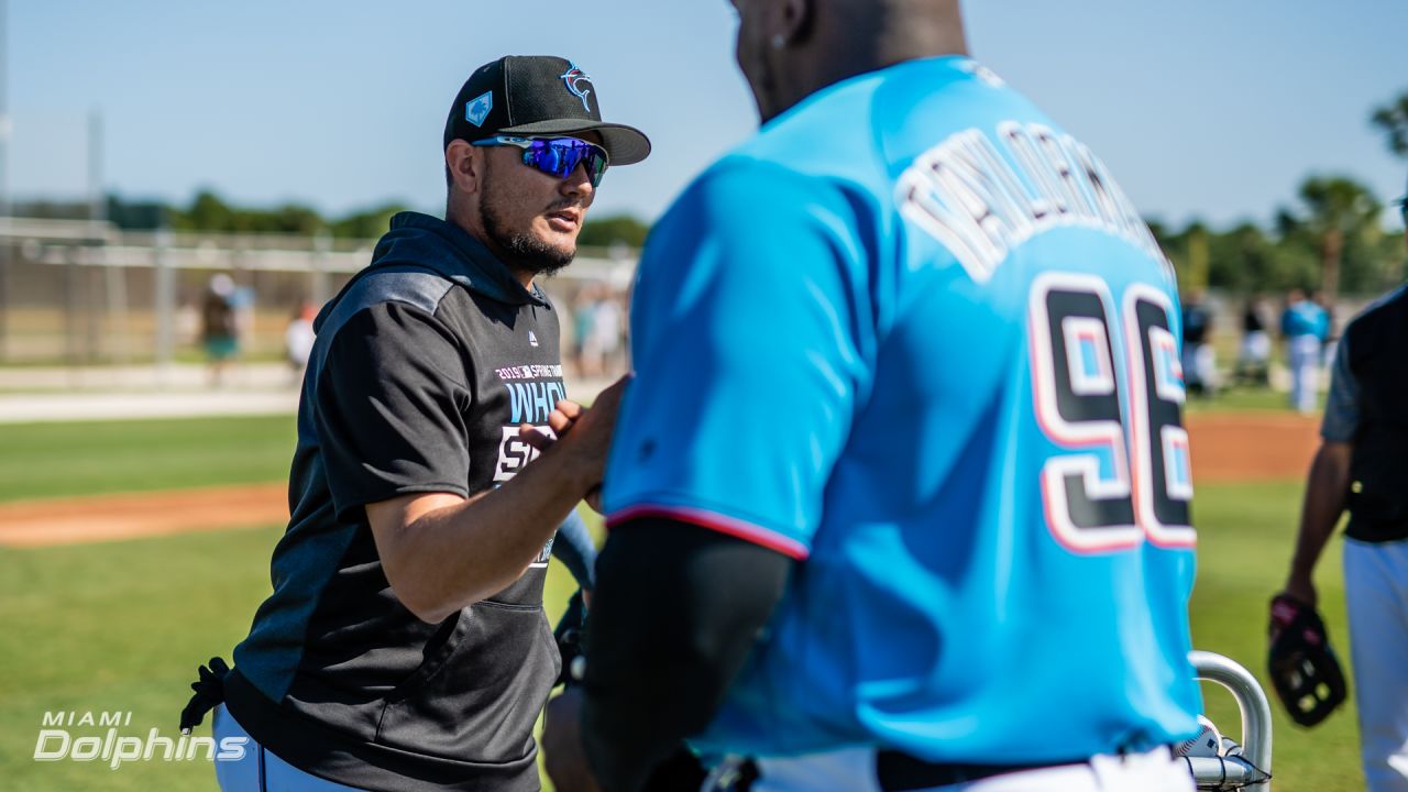 Miami Dolphins' Taylor, Godchaux at Marlins spring training