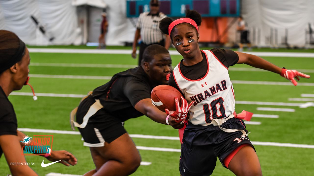 Miami Dolphins on X: We hosted 8️⃣ girls' flag football teams over the  weekend for a Flag Football Combine with Nike. #JuniorDolphins  #PlayFootball The top 4️⃣ teams will compete in a championship