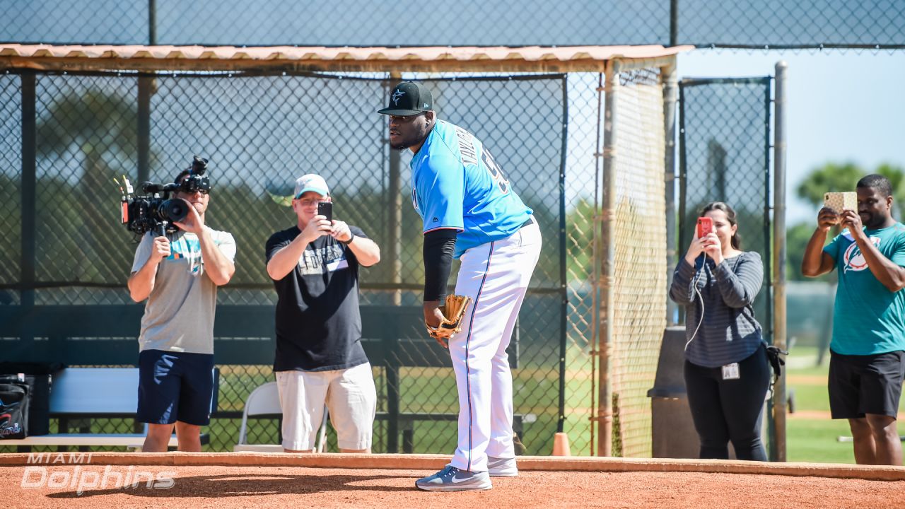 Miami Dolphins' Taylor, Godchaux at Marlins spring training